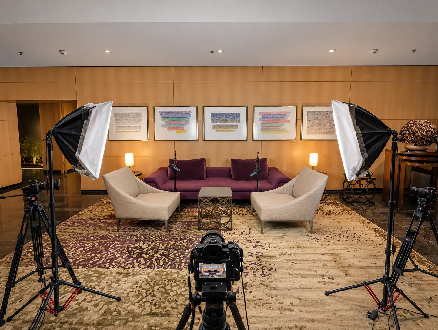 Mobiles Podcast- und Video-Setup in den Räumen eines Kunden